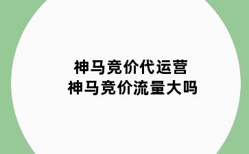 神马竞价代运营 神马竞价流量大吗